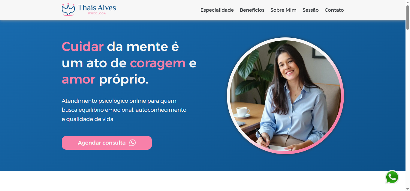 Screenshot do projeto Clínica de Psicologia